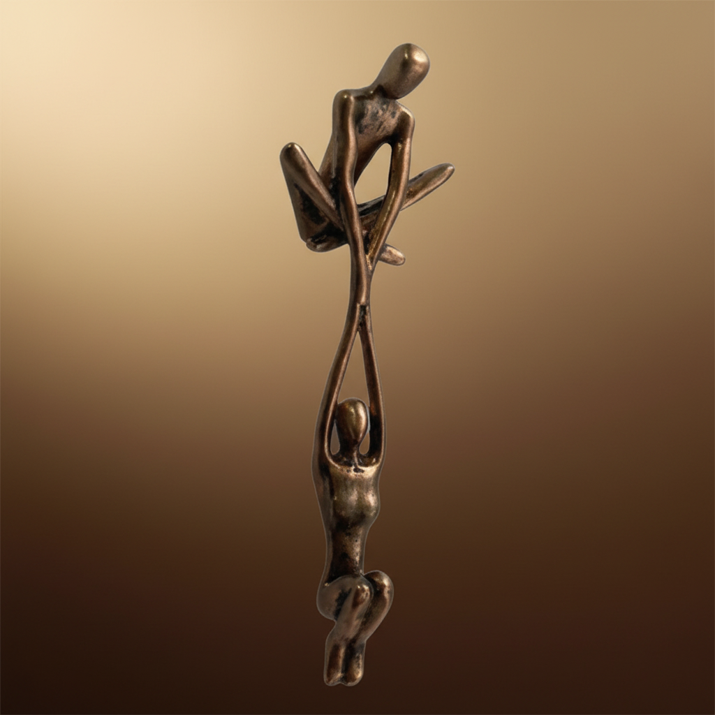 Seated Couple Resin Figurine, Romantic Shelf Decoration — product view 5