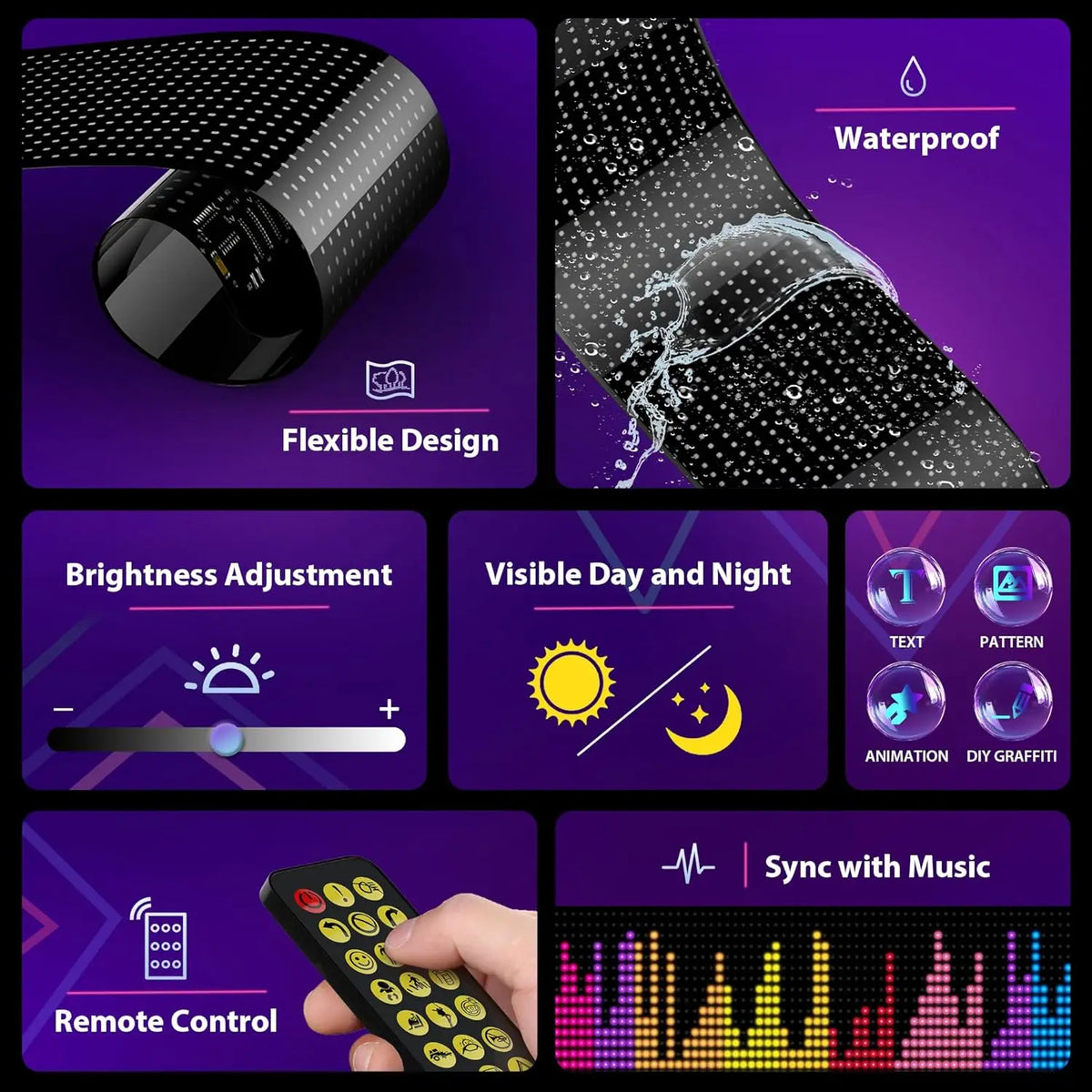 Flexible RGB LED Message Sign, USB-Powered Display — product view 6