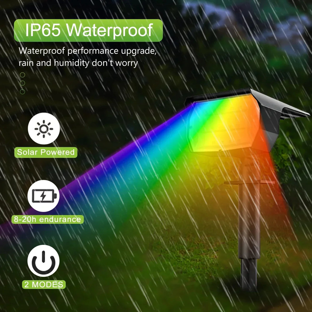 Solar RGB Garden Spotlights, 20 or 37 LED Outdoor Lights — product view 5