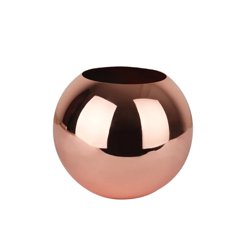 Round Stainless Steel Decorative Vase