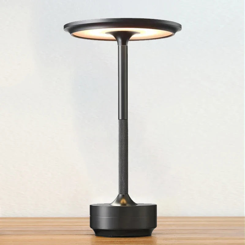 USB-C Rechargeable Table Lamp, Dimmable Aluminium LED Light - Grey