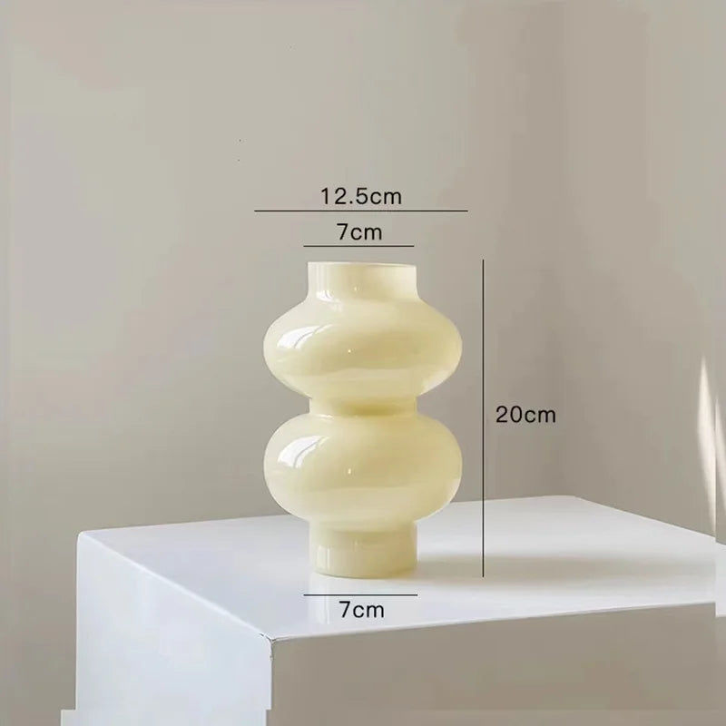 Rounded Two Tier Glass Flower Vase