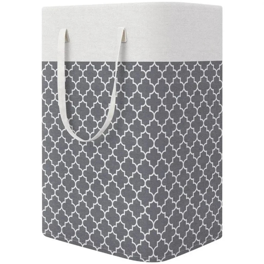 75L Waterproof Laundry Basket Foldable Fabric Clothes Hamper with Handles
