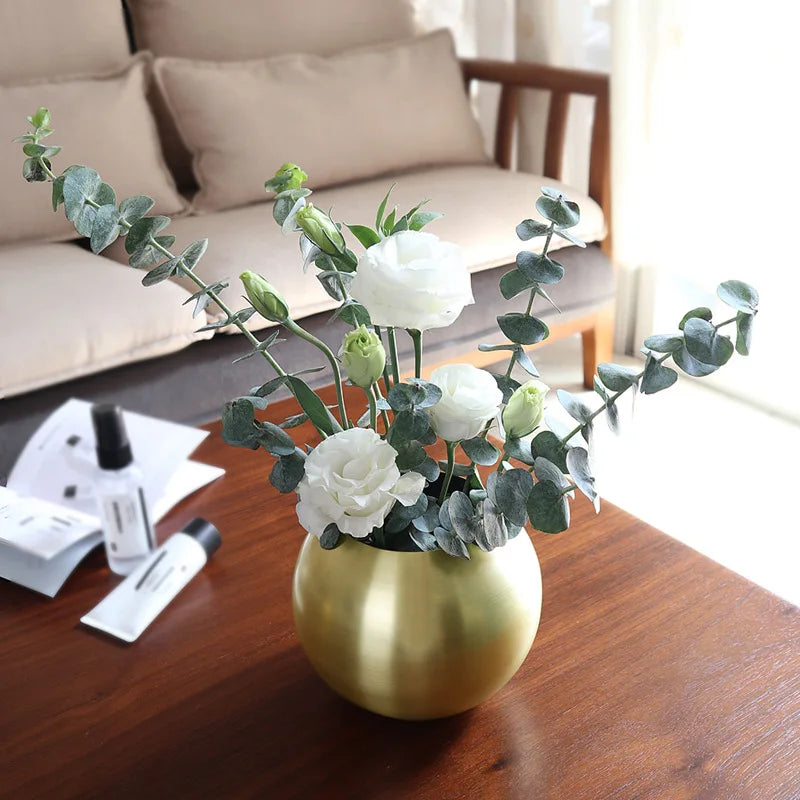 Round Stainless Steel Decorative Vase