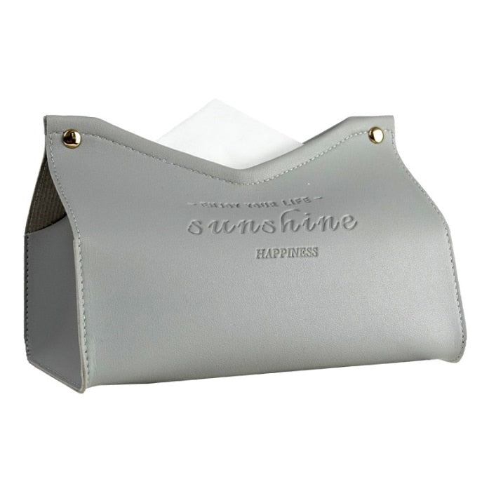 Faux Leather Tissue Box Cover