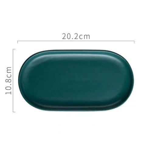Marble Effect Ceramic Oval Storage Tray