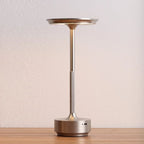 USB-C Rechargeable Table Lamp, Dimmable Aluminium LED Light - Silver