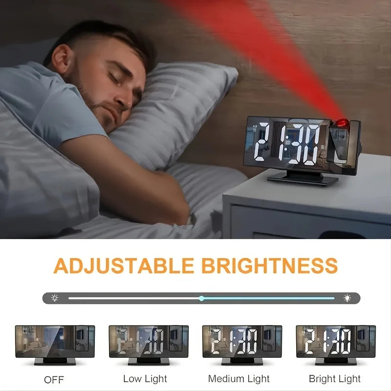 LED Projection Alarm Clock with Temperature Display and Snooze — product view 4