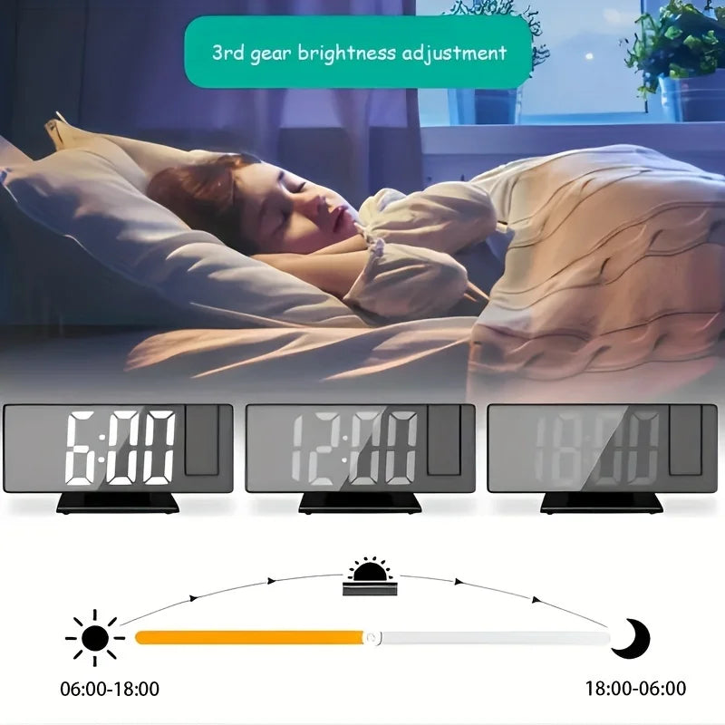 LED Projection Alarm Clock with Temperature Display and Snooze — product view 2