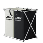 Multi-Section Laundry Hamper Foldable Clothes Basket with Compartments