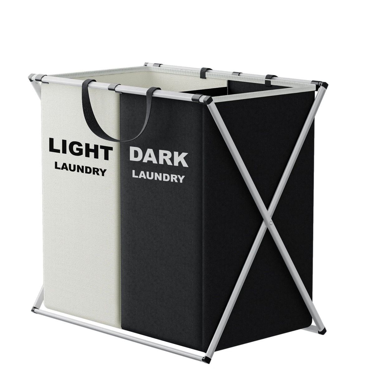 Multi-Section Laundry Hamper Foldable Clothes Basket with Compartments