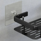 Adhesive Shower Caddy, Black No-Drill Bathroom Organiser - product view 1