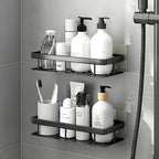Adhesive Shower Caddy, Black No-Drill Bathroom Organiser - product view 5