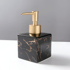 Marbled Ceramic Soap Dispenser with Gold-Tone Pump - product view 5