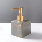Marbled Ceramic Soap Dispenser with Gold-Tone Pump - product view 7