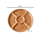 Round Wooden Snack Serving Tray with Five Compartments - product view 7