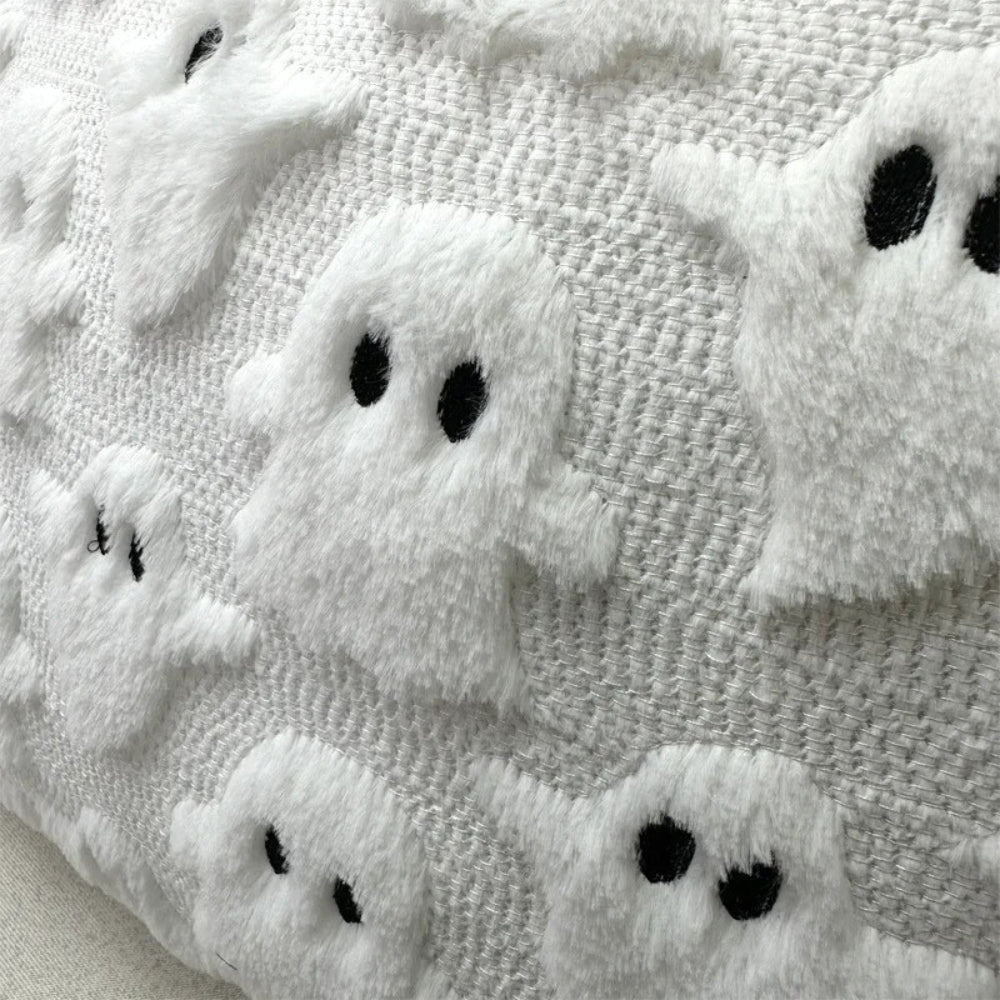 Plush Ghost Halloween Cushion Cover – image 6