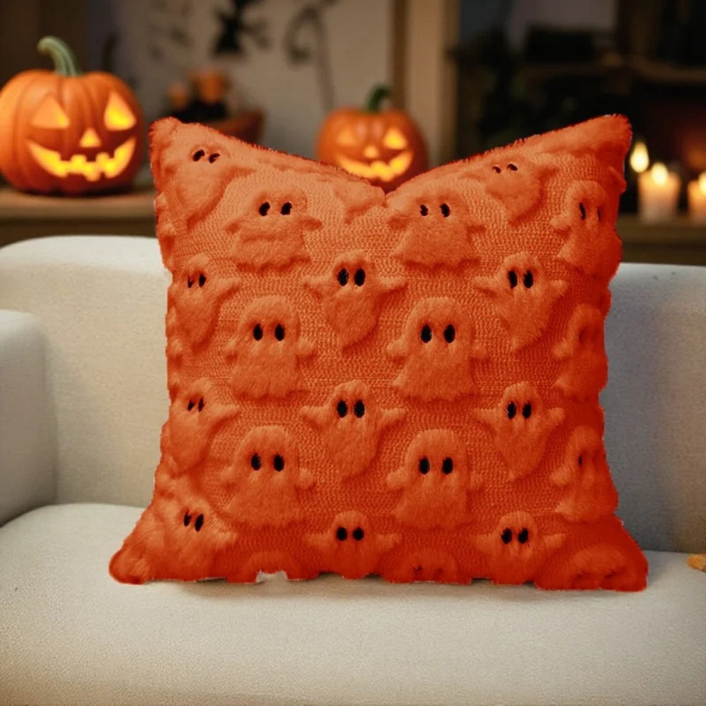 Plush Ghost Halloween Cushion Cover – image 9