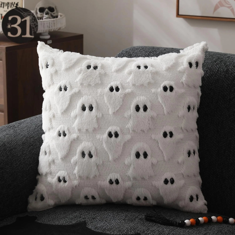 Plush Ghost Halloween Cushion Cover – image 5