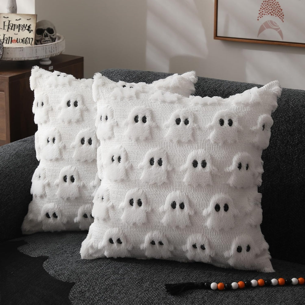Plush Ghost Halloween Cushion Cover – image 1