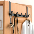 Over-the-Door Hook Rack, Stainless Steel 5-Hook Organiser - product view 2