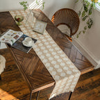 Diamond Woven Tassel Table Runner – image 1