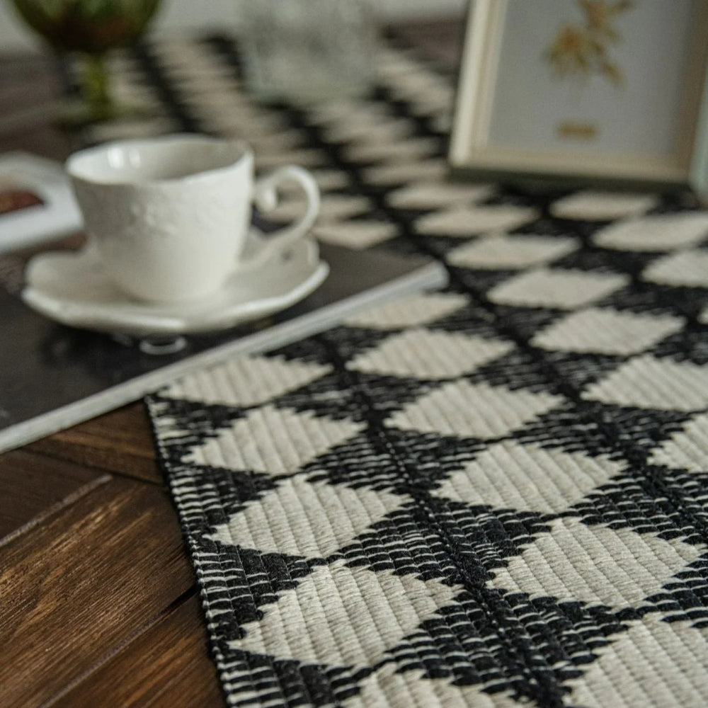 Diamond Woven Tassel Table Runner – image 2