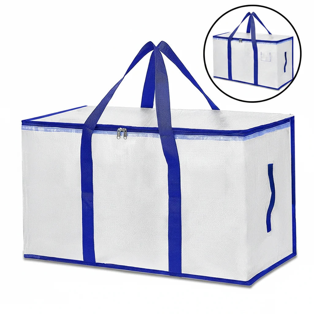 Storage Bags Heavy Duty Moving Tote Waterproof Zipper Organiser