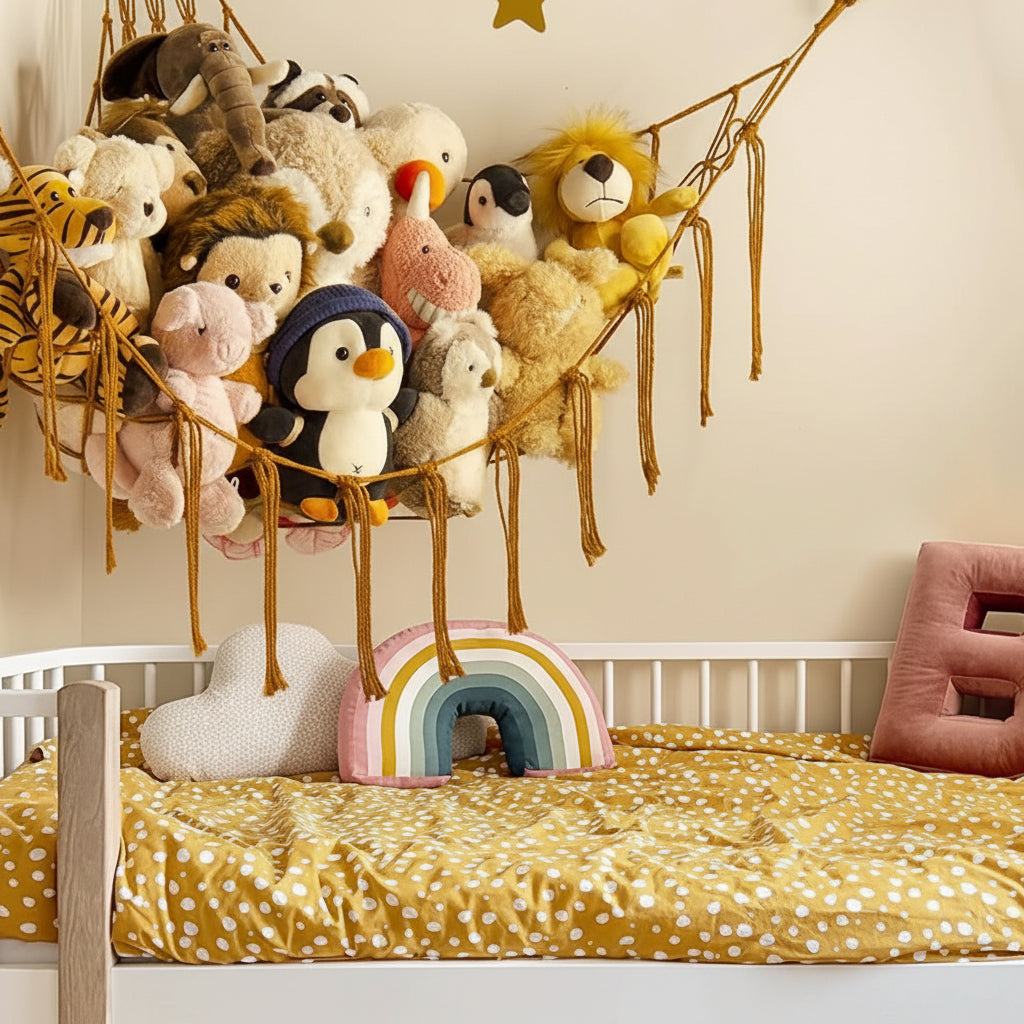 Hanging Toy Storage Hammock Macrame Organiser Stuffed Animals Decor