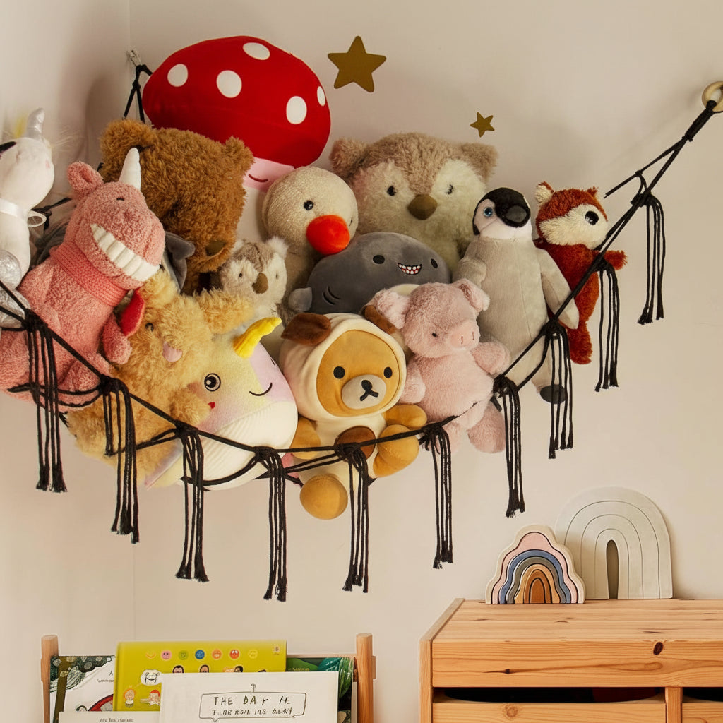 Hanging Toy Storage Hammock Macrame Organiser Stuffed Animals Decor