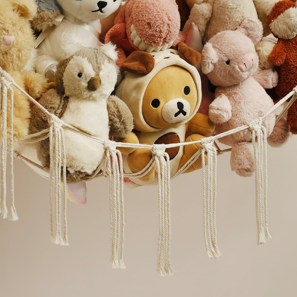 Hanging Toy Storage Hammock Macrame Organiser Stuffed Animals Decor