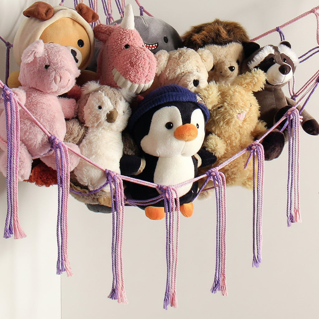 Hanging Toy Storage Hammock Macrame Organiser Stuffed Animals Decor