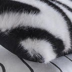 Striped Faux Fur Cushion Cover, Soft Sofa Accent - product view 6