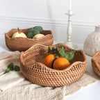 Handwoven Rattan Storage Basket, Natural Decorative Bowl - product view 3