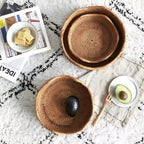 Handwoven Rattan Storage Basket, Natural Decorative Bowl - product view 6