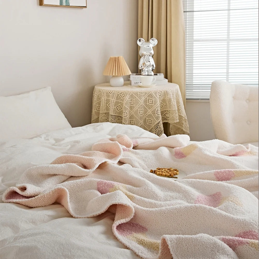 Ice Cream Pattern Knitted Throw Blanket - product view 3