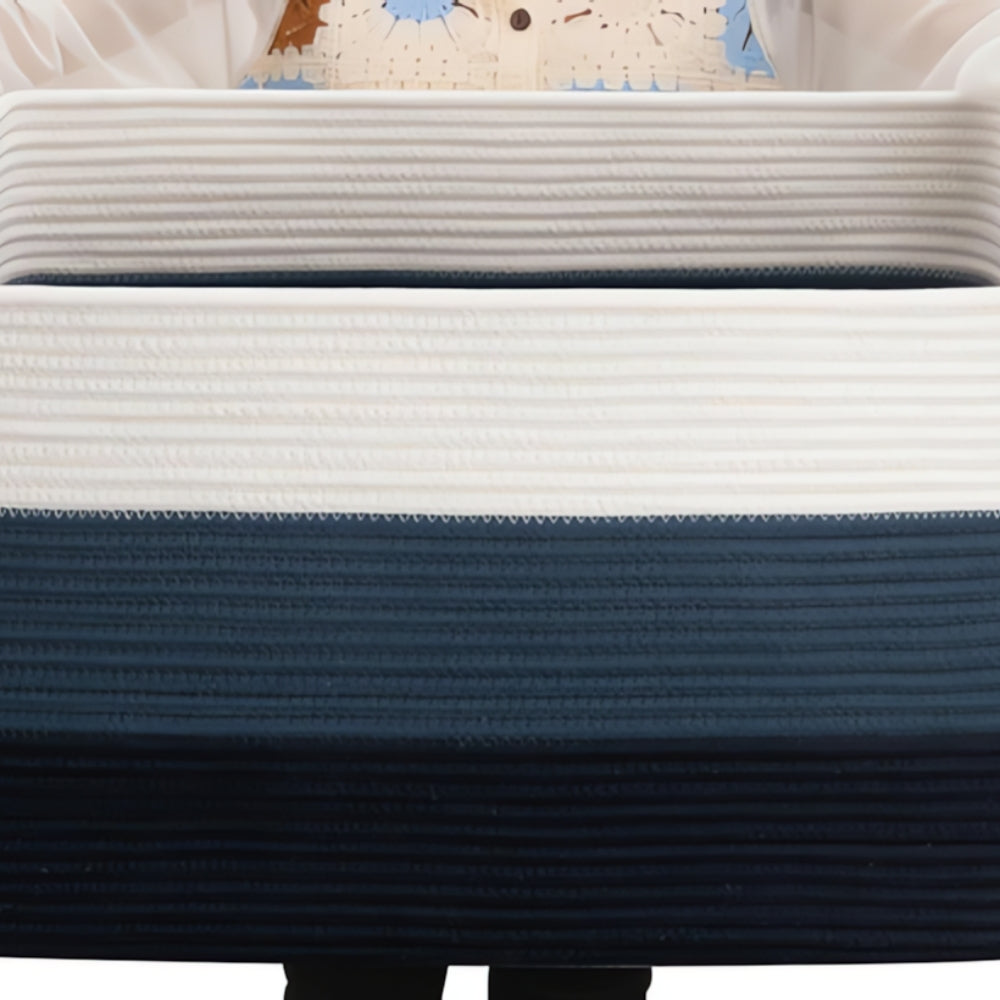 Rectangular Cotton Rope Storage Basket with Handles – image 4