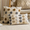 Tufted Polka Dot Cushion Cover with Piped Edges - product view 1