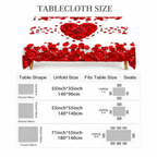 Tablecloth Rose Petal Heart Romantic Polyester Dining Table Cover