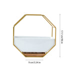 Geometric Metal Frame Ceramic Planter