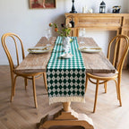 Chequered Tassel Table Runner – image 1