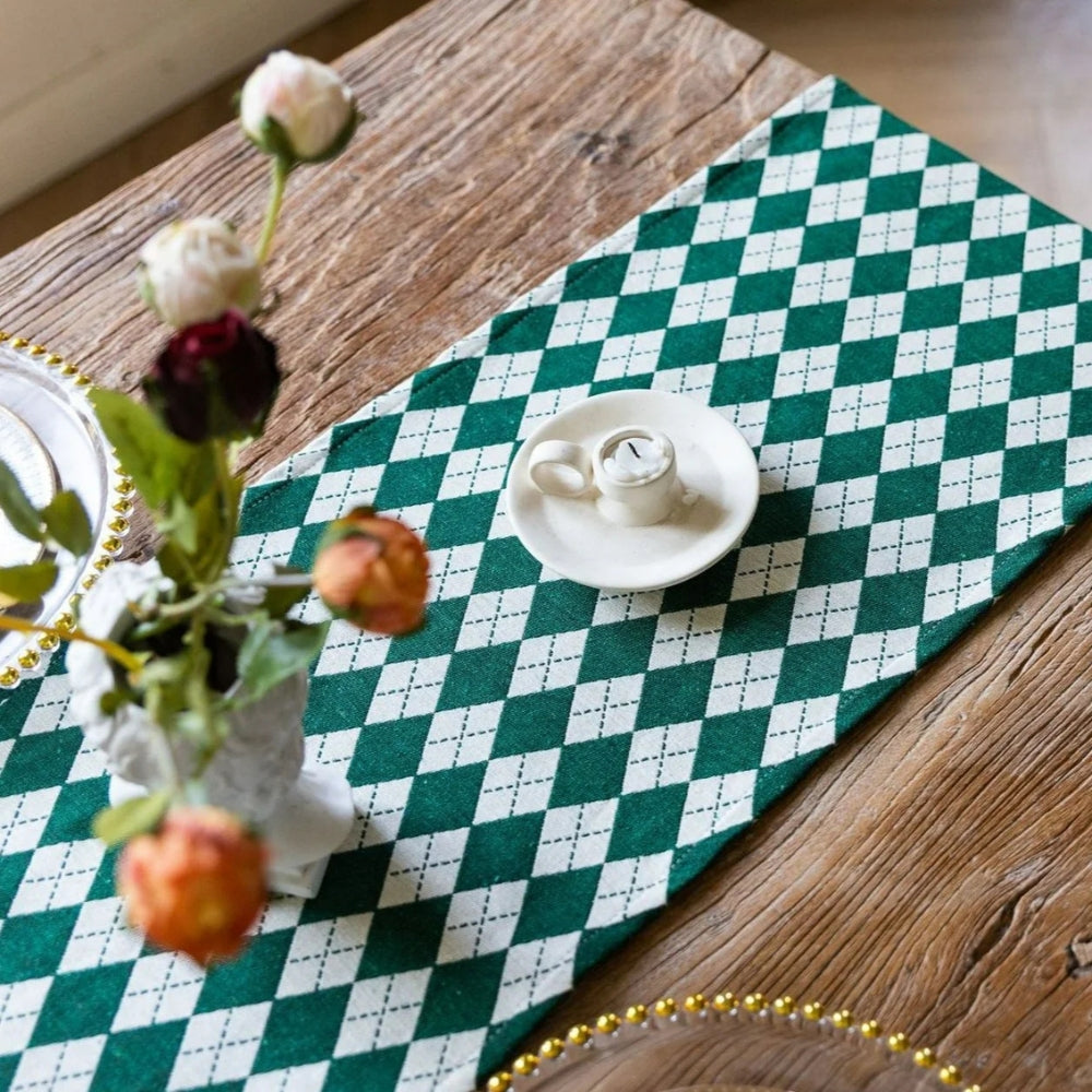 Chequered Tassel Table Runner – image 10