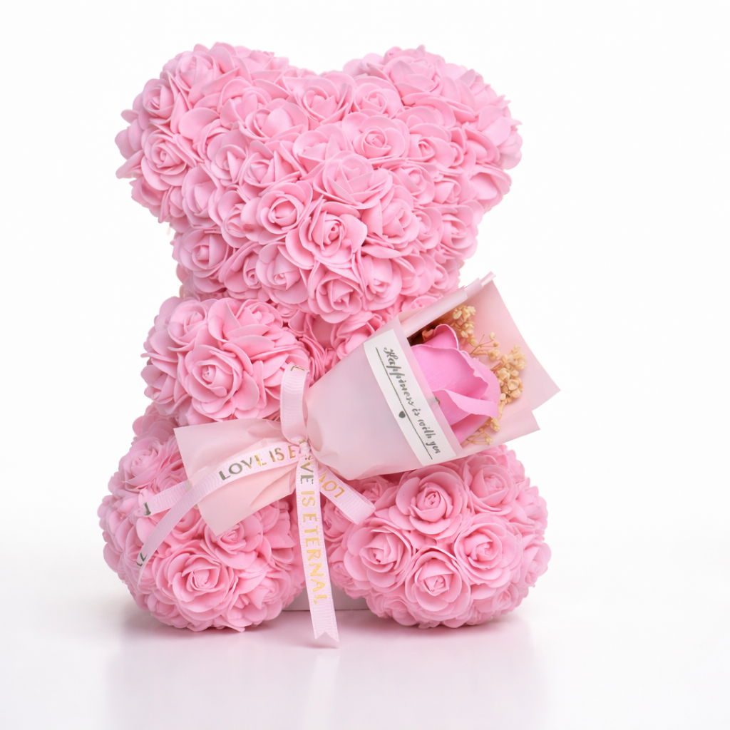 Artificial Rose Bear, Decorative Flower Gift — product view 1