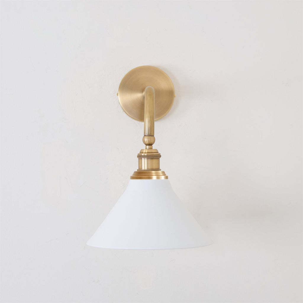 Brass Wall Sconce with Aluminium or Ceramic Shade - view 7