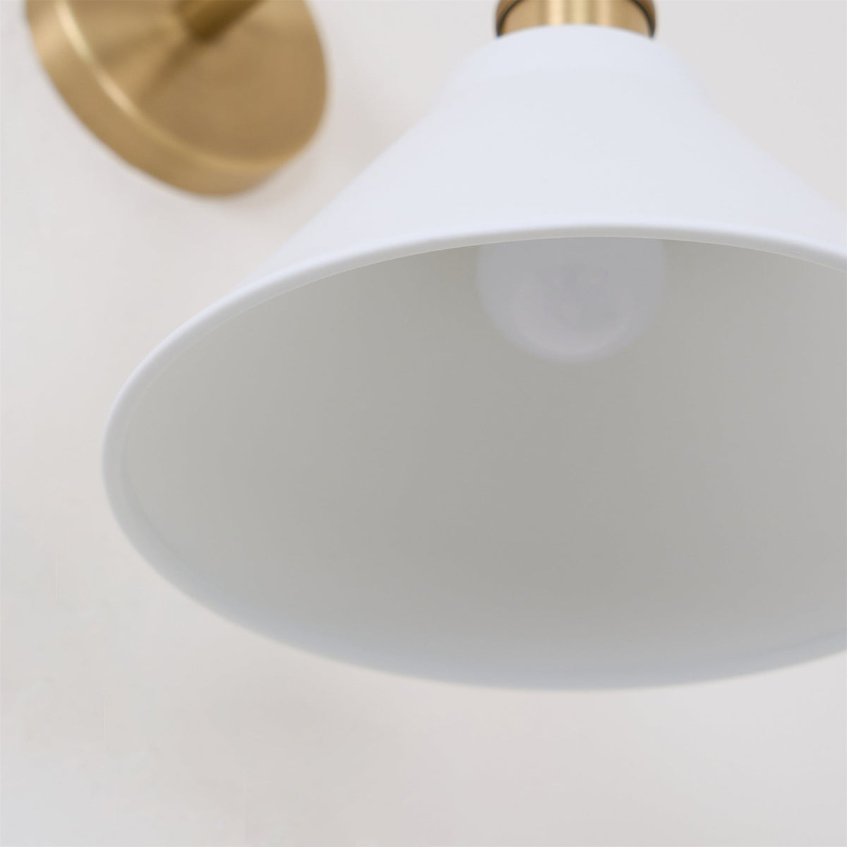 Brass Wall Sconce with Aluminium or Ceramic Shade - view 8
