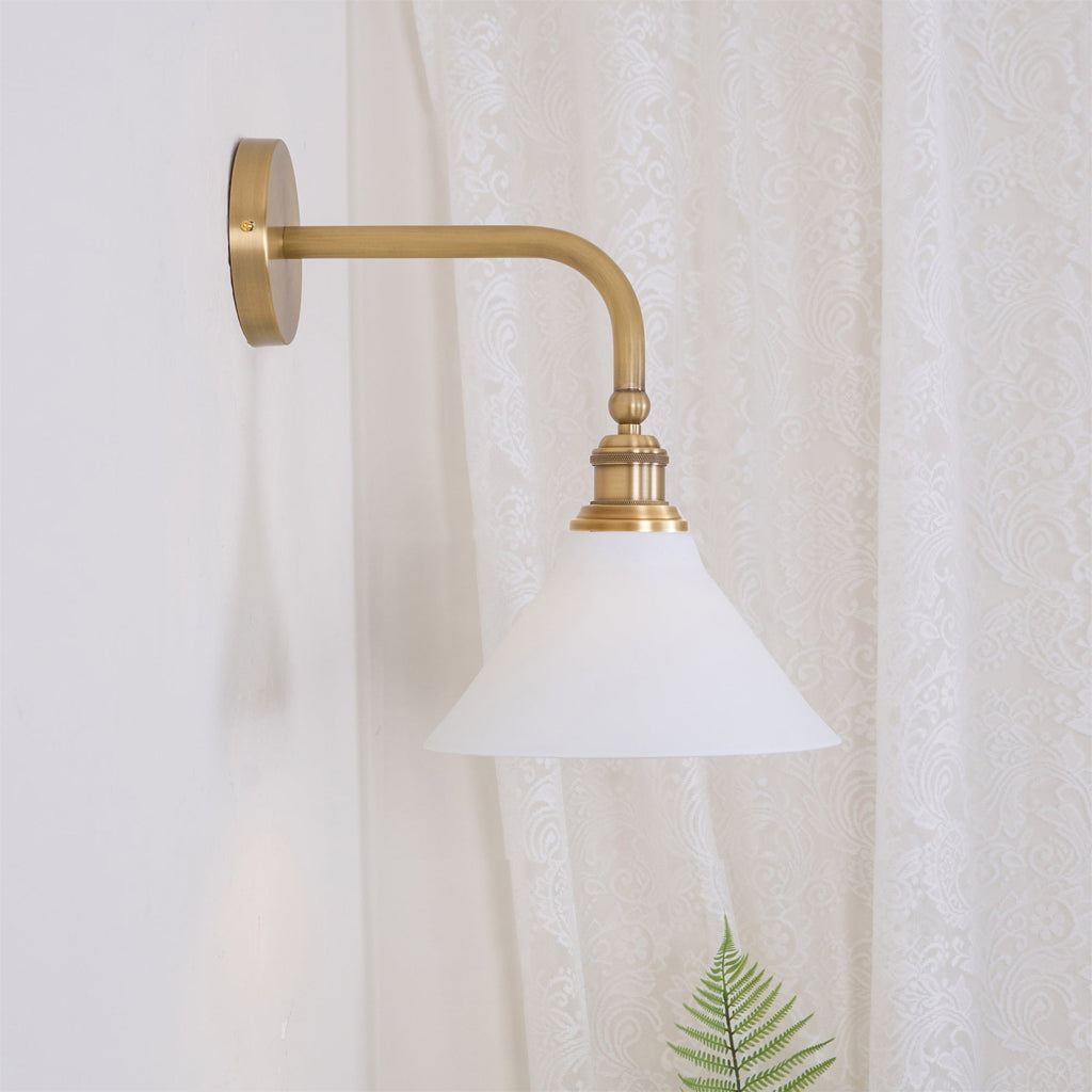 Brass Wall Sconce with Aluminium or Ceramic Shade - view 3