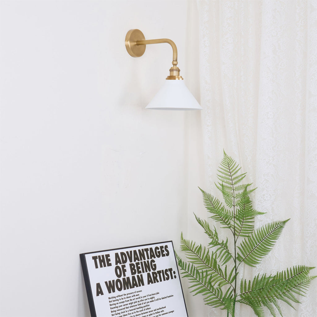 Brass Wall Sconce with Aluminium or Ceramic Shade - view 4