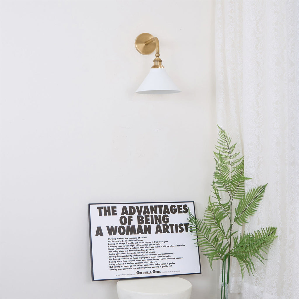 Brass Wall Sconce with Aluminium or Ceramic Shade - view 6