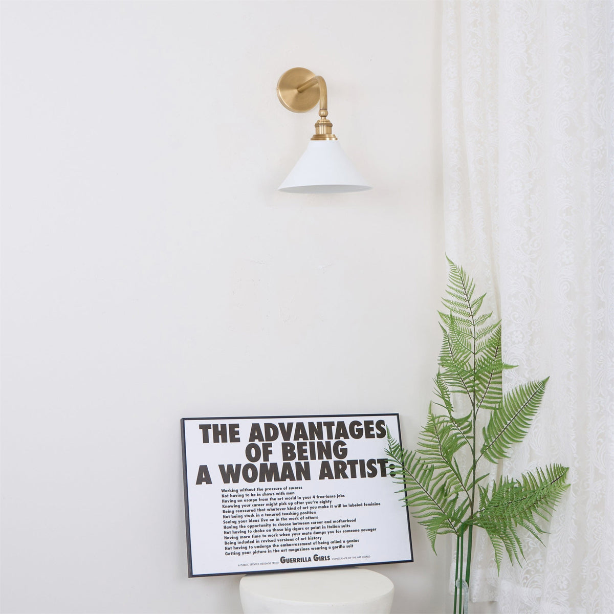 Brass Wall Sconce with Aluminium or Ceramic Shade - view 6