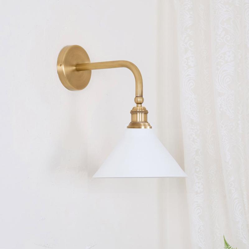 Brass Wall Sconce with Aluminium or Ceramic Shade - view 1